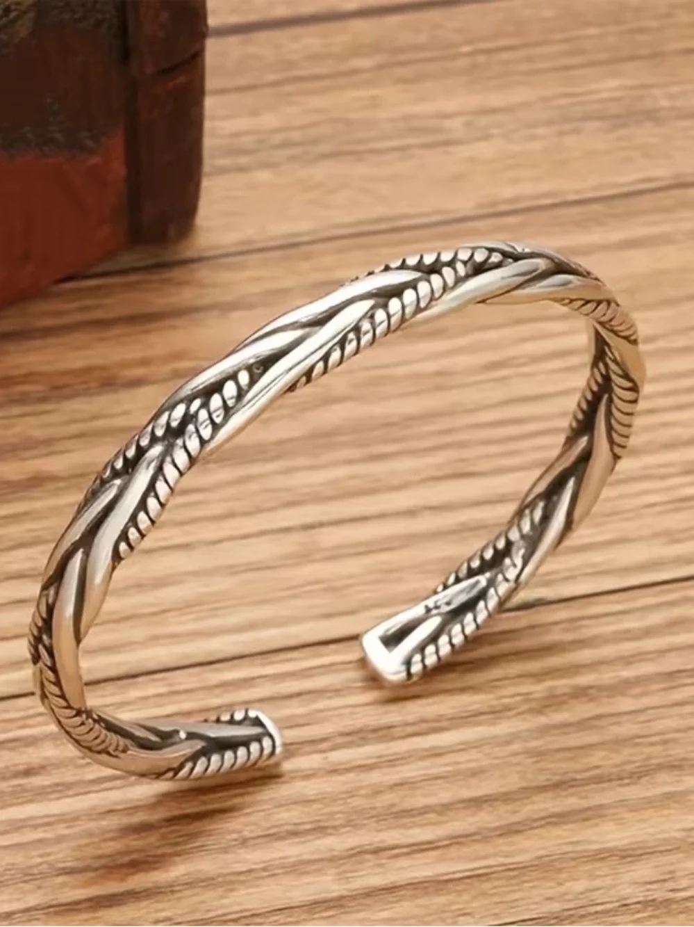Retro Silver Twisted Thin Rope Unisex Bracelet